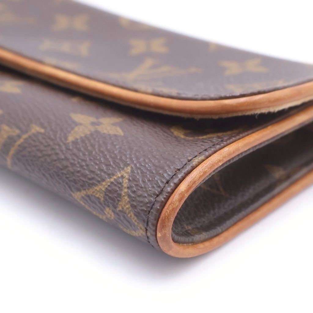 Louis Vuitton Monogram Pochette Twin PM Shoulder Bag Leather Brown — view 5