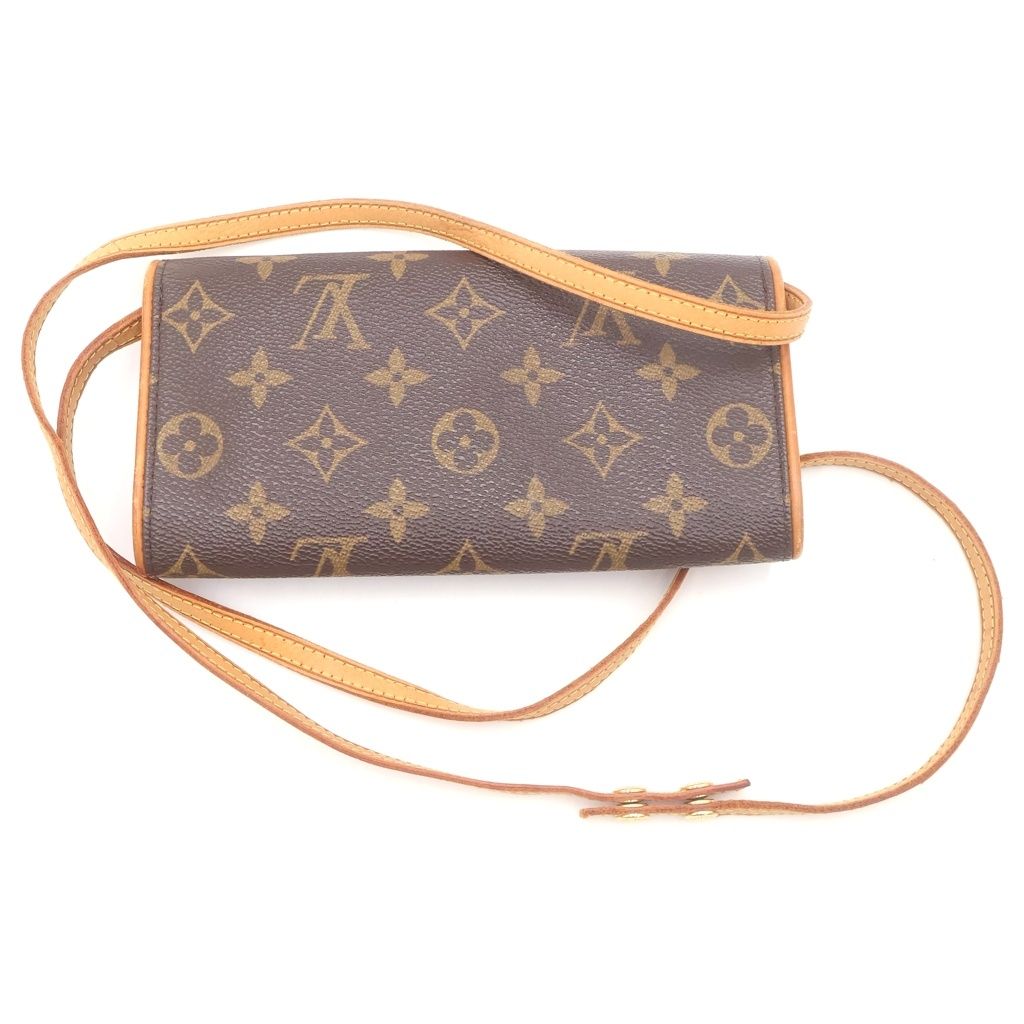 Louis Vuitton Monogram Pochette Twin PM Shoulder Bag Leather Brown — view 2