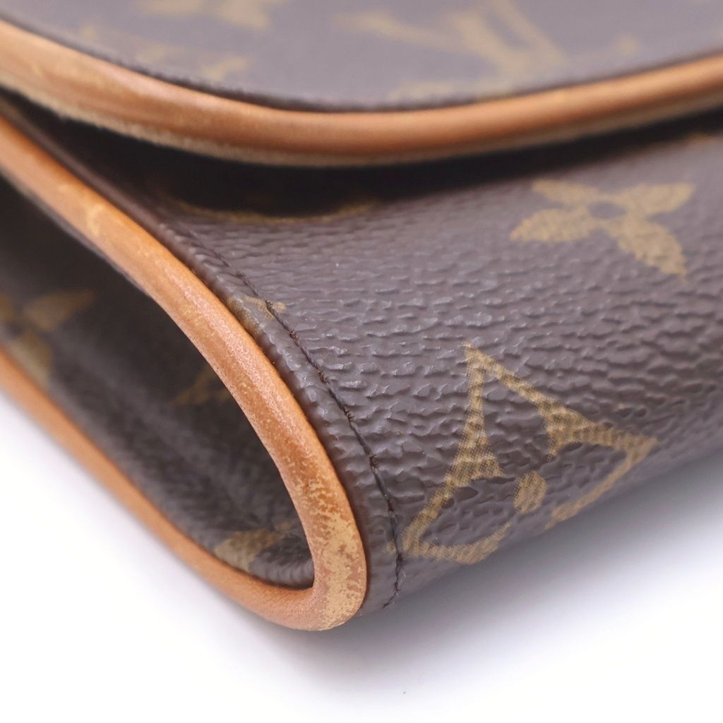 Louis Vuitton Monogram Pochette Twin PM Shoulder Bag Leather Brown — view 6