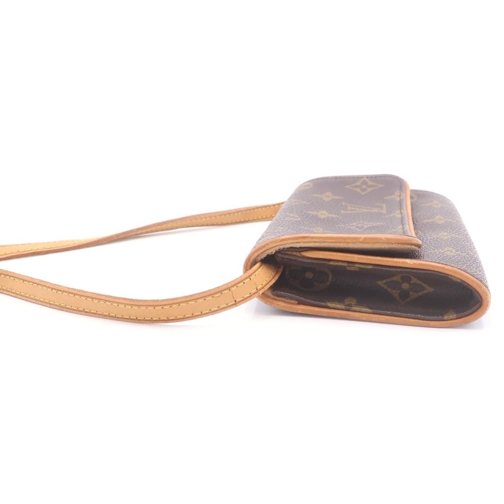 Louis Vuitton Monogram Pochette Twin PM Shoulder Bag Leather Brown — view 3