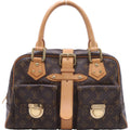 Louis Vuitton Monogram Manhattan GM Leather Handbag Brown