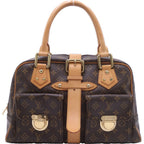 Louis Vuitton Monogram Manhattan GM Leather Handbag Brown