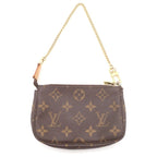 Louis Vuitton Monogram Mini Pochette Leather Pouch Brown — view 2