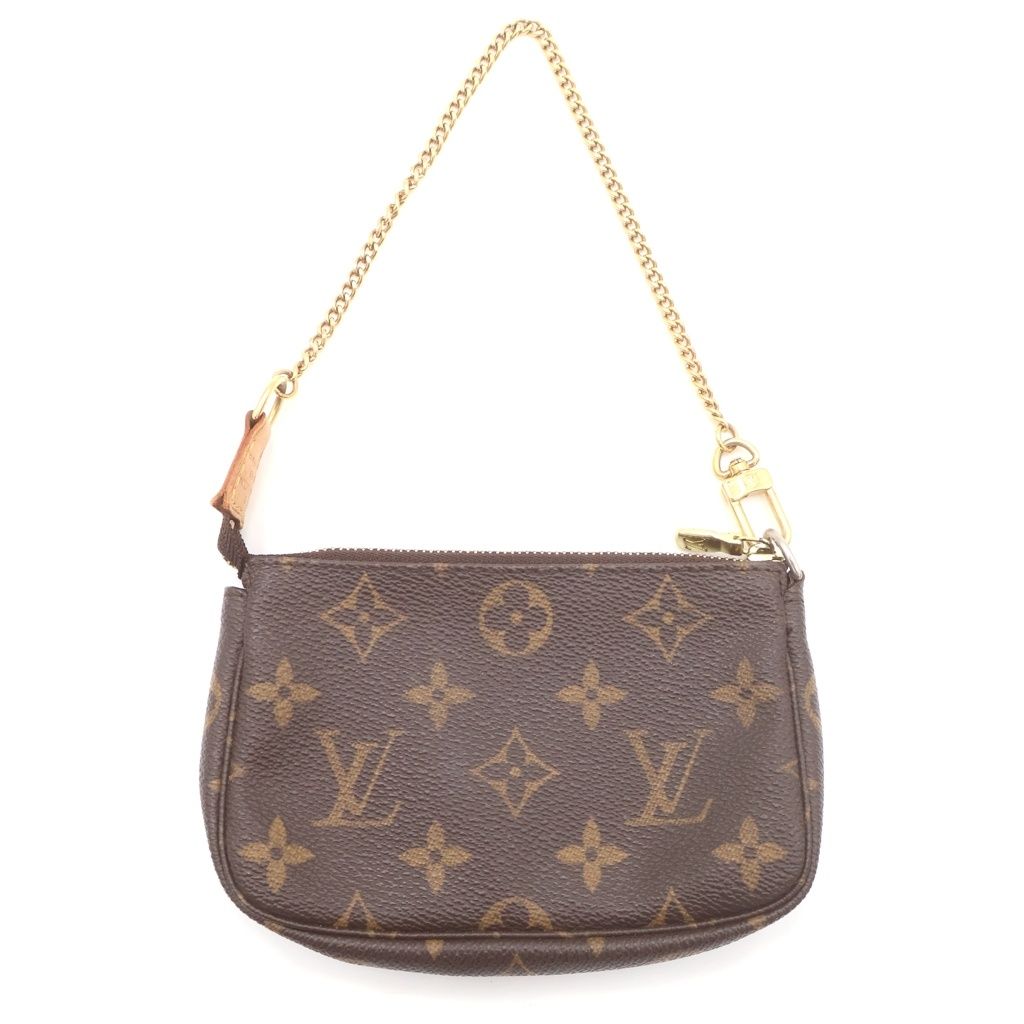 Louis Vuitton Monogram Mini Pochette Leather Pouch Brown — view 2