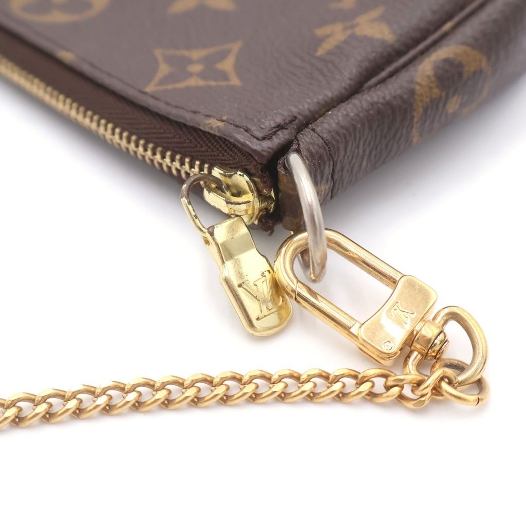 Louis Vuitton Monogram Mini Pochette Leather Pouch Brown — view 7