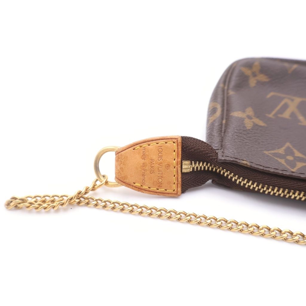 Louis Vuitton Monogram Mini Pochette Leather Pouch Brown — view 6