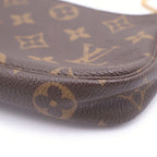 Louis Vuitton Monogram Mini Pochette Leather Pouch Brown — view 5