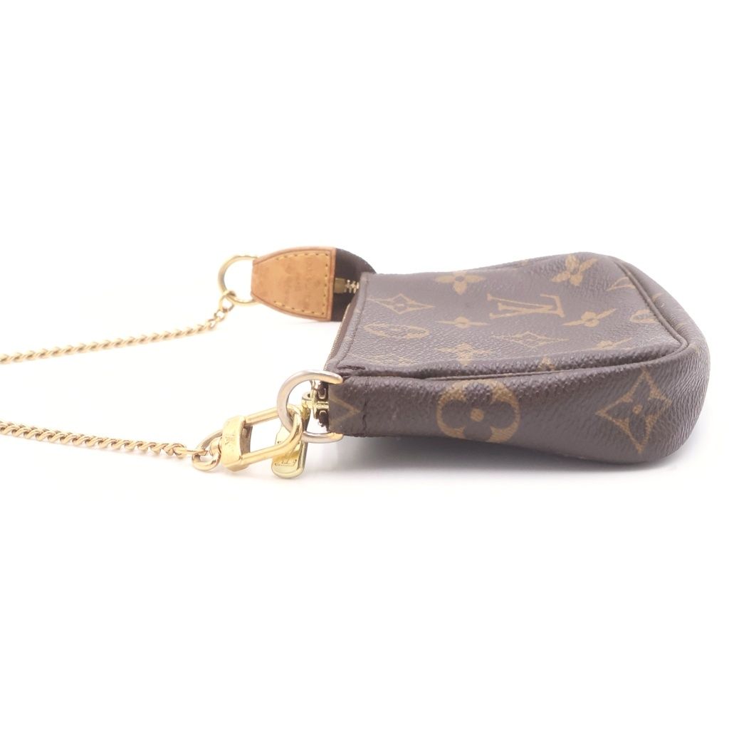 Louis Vuitton Monogram Mini Pochette Leather Pouch Brown — view 3