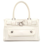 Dior Handbag White Leather Silver