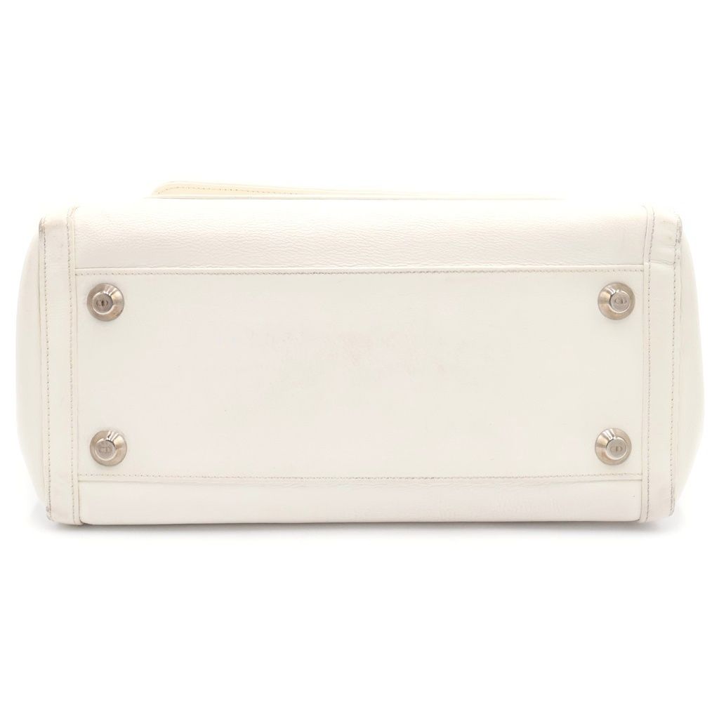 Dior Handbag White Leather Silver — view 4