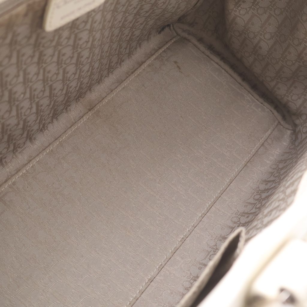 Dior Handbag White Leather Silver — view 8