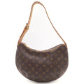 Louis Vuitton Monogram Croissant MM Shoulder Bag Brown Leather Gold