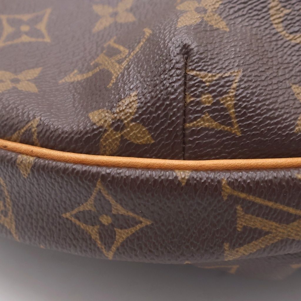 Louis Vuitton Monogram Croissant MM Shoulder Bag Brown Leather Gold — view 6