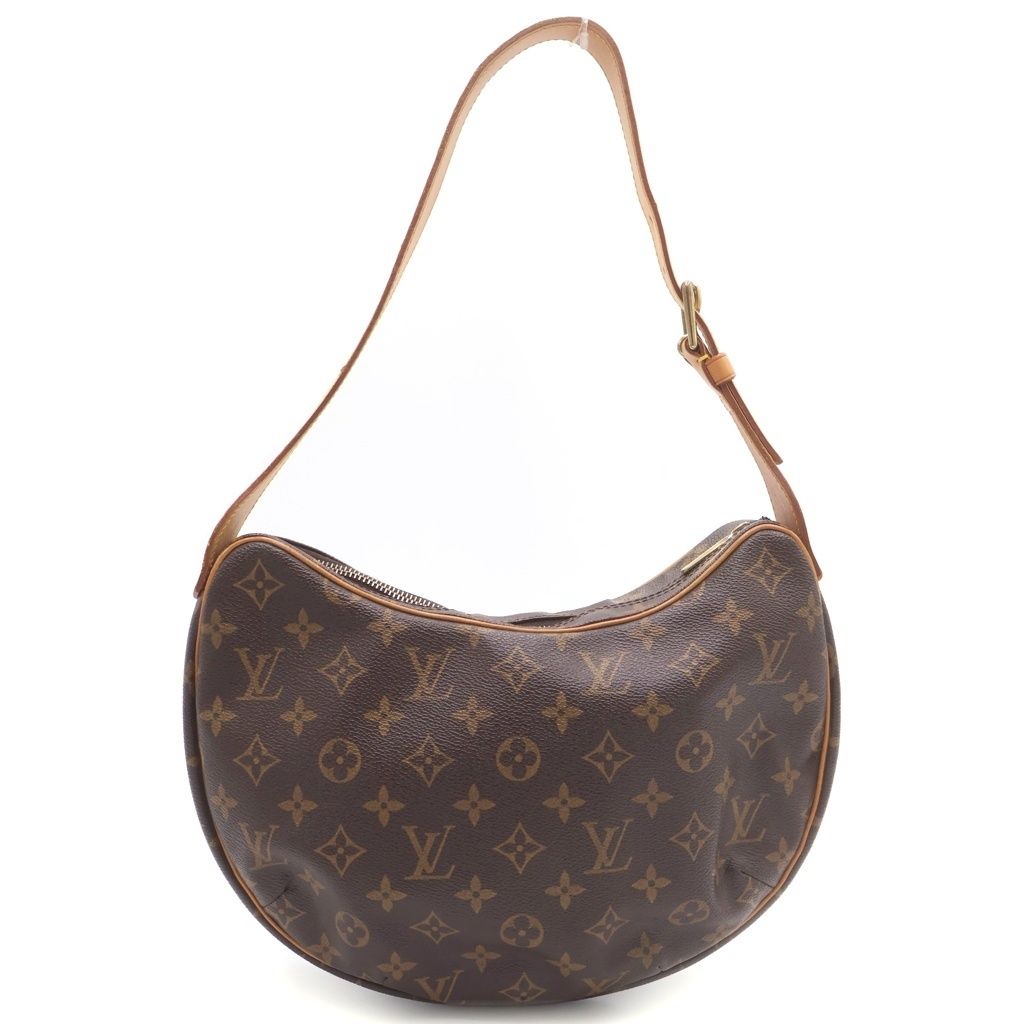 Louis Vuitton Monogram Croissant MM Shoulder Bag Brown Leather Gold — view 2