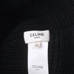 Celine Triomphe Crochet Cashmere Bucket Hat Black — view 7