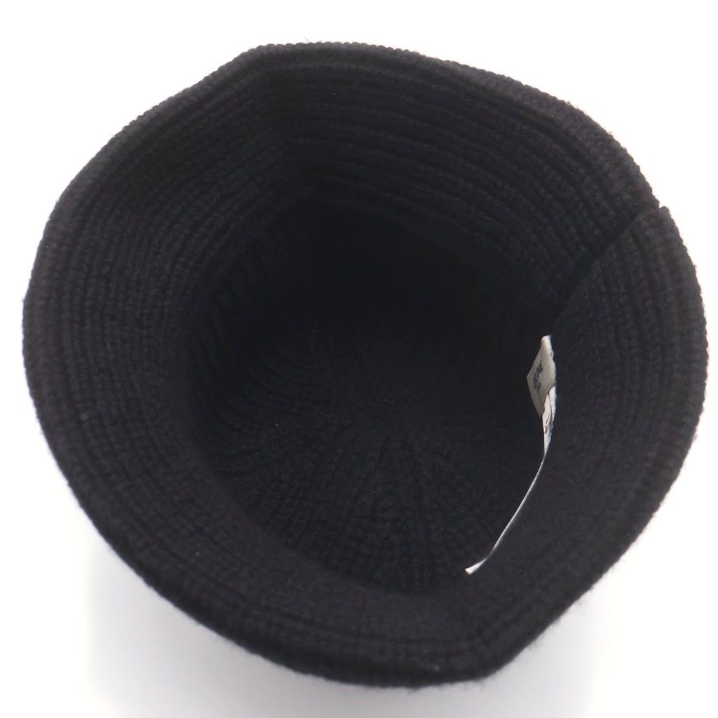 Celine Triomphe Crochet Cashmere Bucket Hat Black — view 5