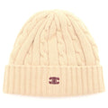 Celine Triomphe Cashmere Knit Hat Cable Beige