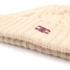 Celine Triomphe Cashmere Knit Hat Cable Beige — view 5