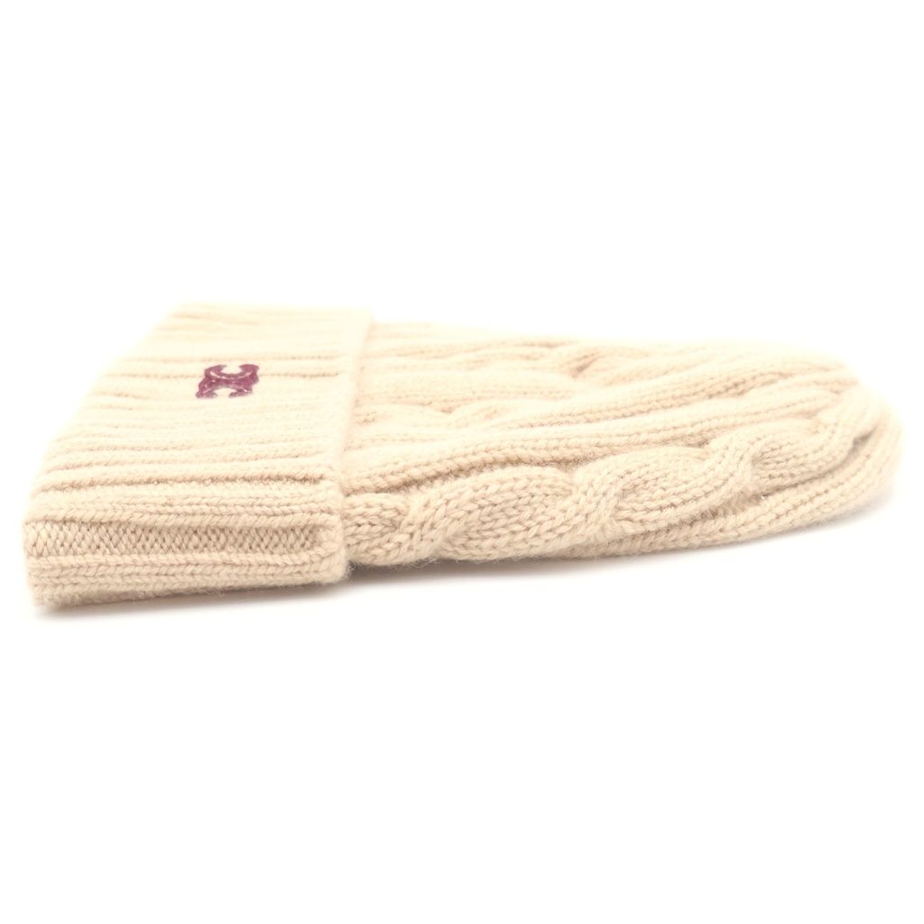 Celine Triomphe Cashmere Knit Hat Cable Beige — view 4