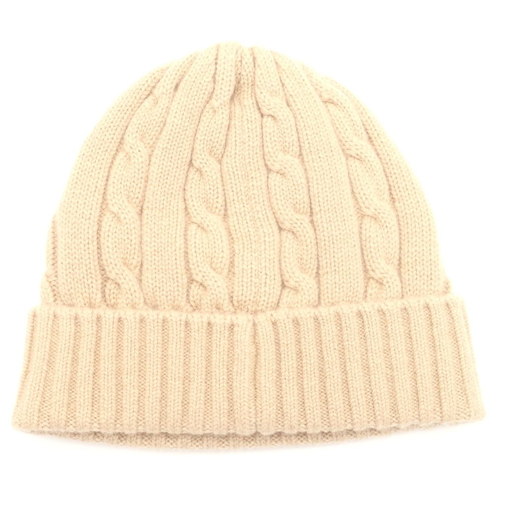 Celine Triomphe Cashmere Knit Hat Cable Beige — view 2