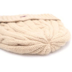 Celine Triomphe Cashmere Knit Hat Cable Beige — view 6