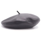 Dior Logo Plate Leather Beret Black — view 3