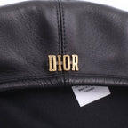 Dior Logo Plate Leather Beret Black — view 6