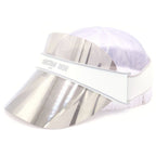 Dior Monsieur Club V1u Silver Mirror Effect Visor Sun Front Logo White