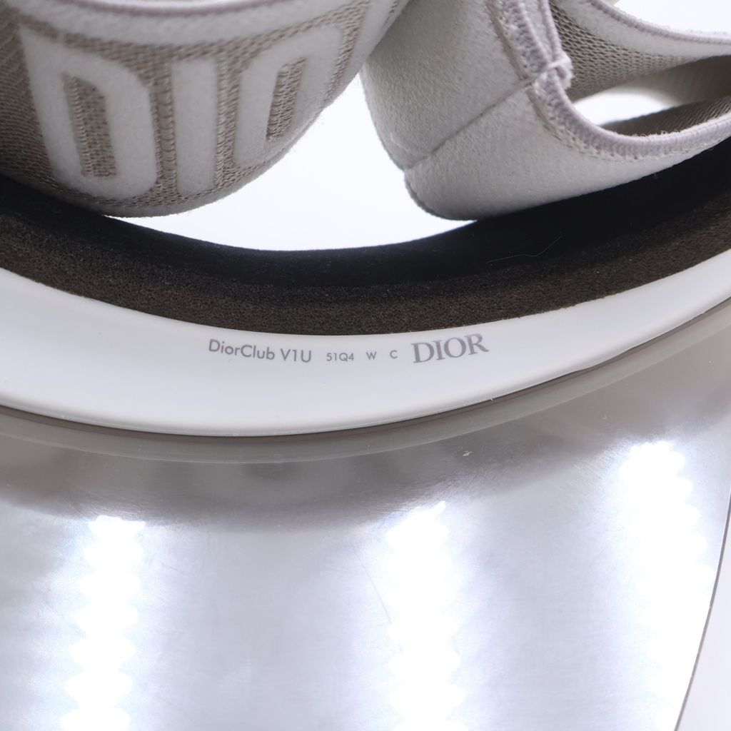Dior Monsieur Club V1u Silver Mirror Effect Visor Sun Front Logo White — view 8