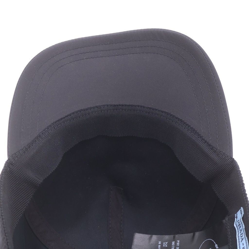 Prada Re-Nylon Logo Embroidery Baseball Cap Hat Black — view 5