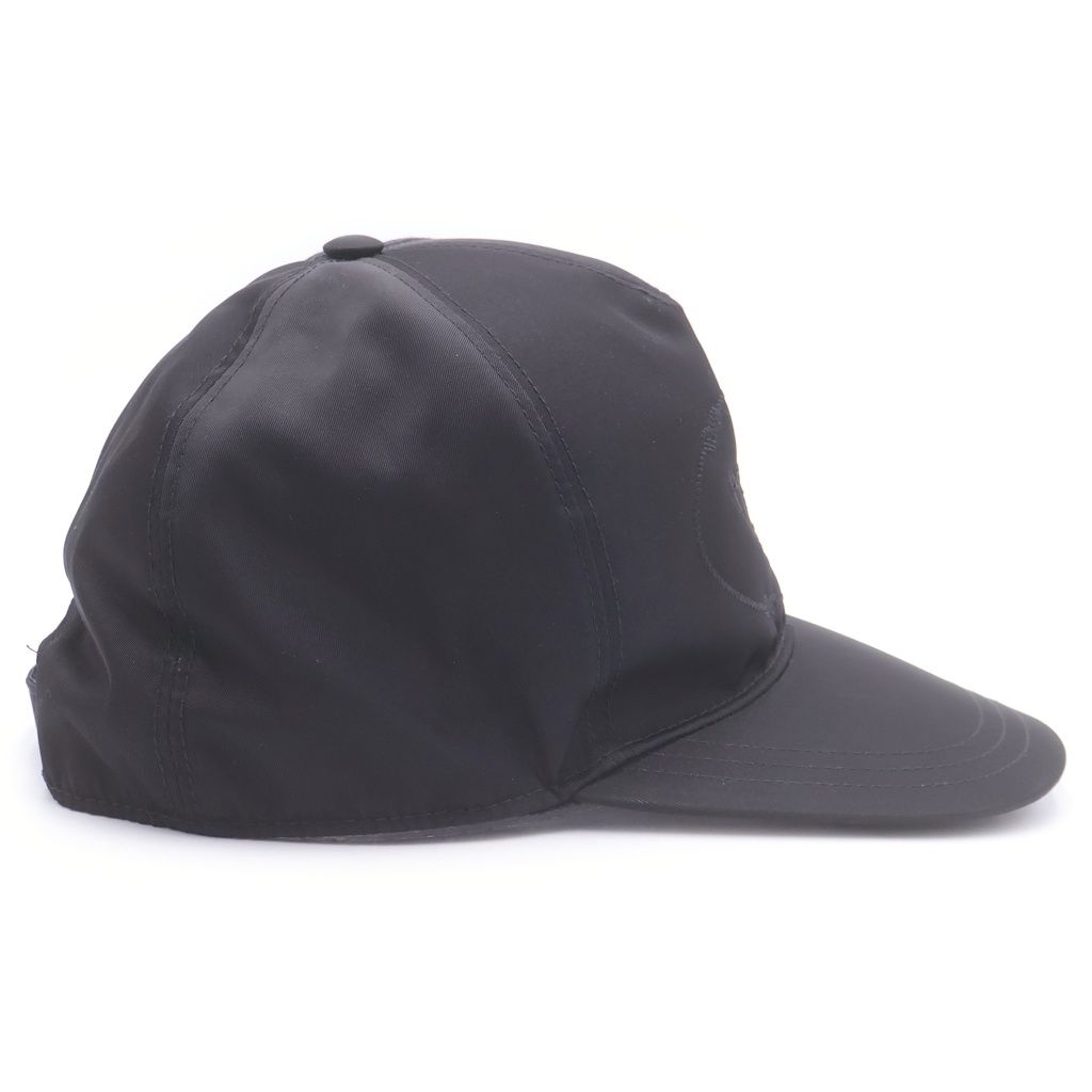 Prada Re-Nylon Logo Embroidery Baseball Cap Hat Black — view 3