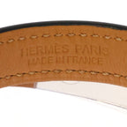 Hermes Rival Double Tour Leather Silver Studs Bracelet Bangle Black — view 5