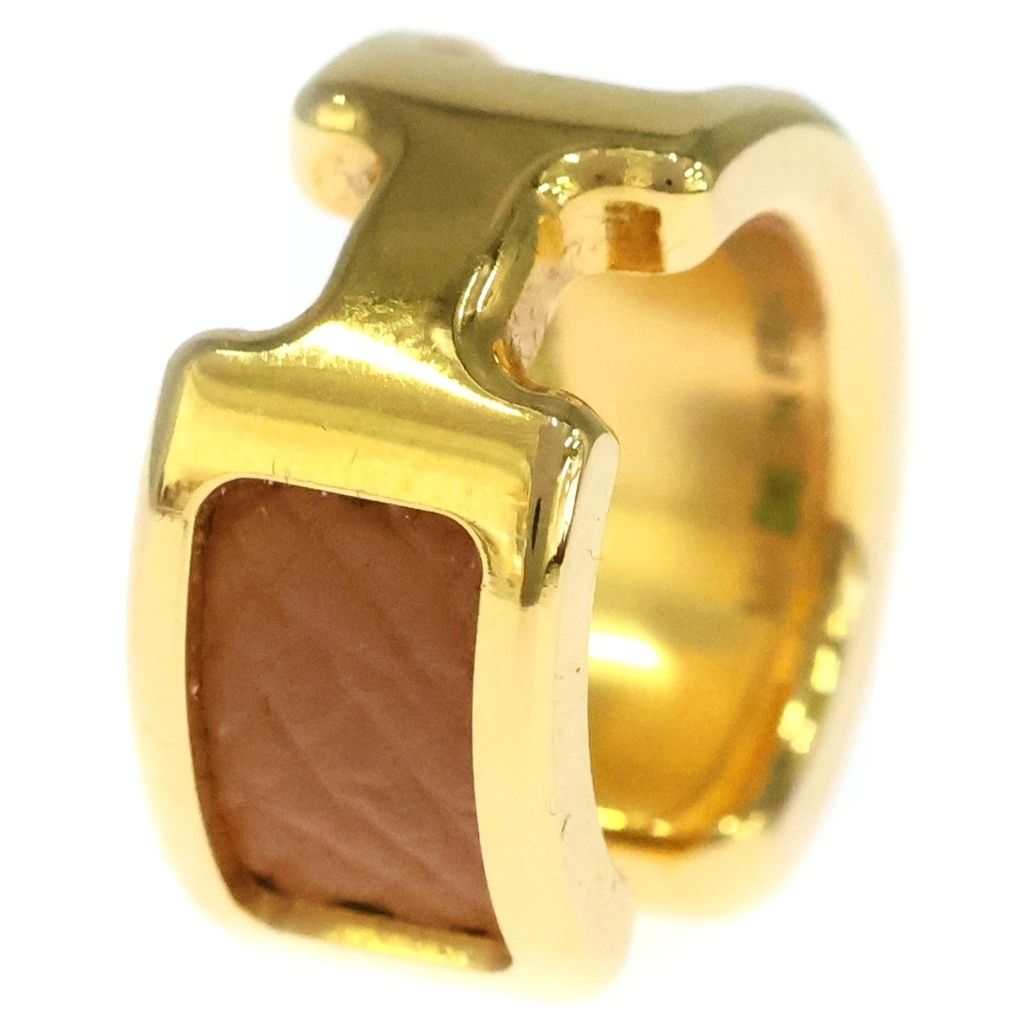 Hermes Olympe Epsom Gold Brown Earring