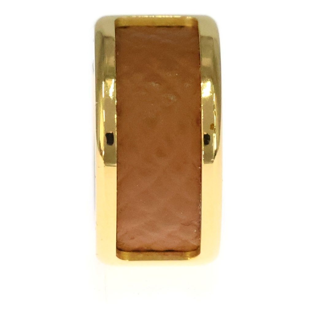 Hermes Olympe Epsom Gold Brown Earring — view 2