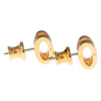 Hermes Pop Motif Gold Earrings Black — view 3