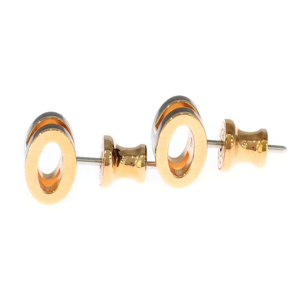 Hermes Pop Motif Gold Earrings Black — view 4