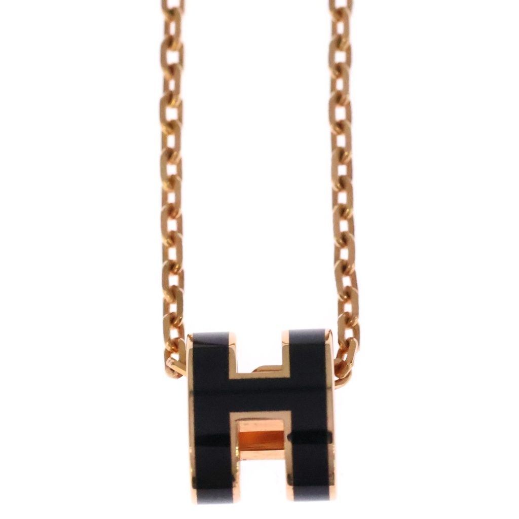 Hermes Pop Mini Motif Necklace Black Gold — view 3