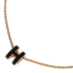 Hermes Pop Mini Motif Necklace Black Gold