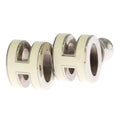 Hermes Pop Motif Silver Earrings White