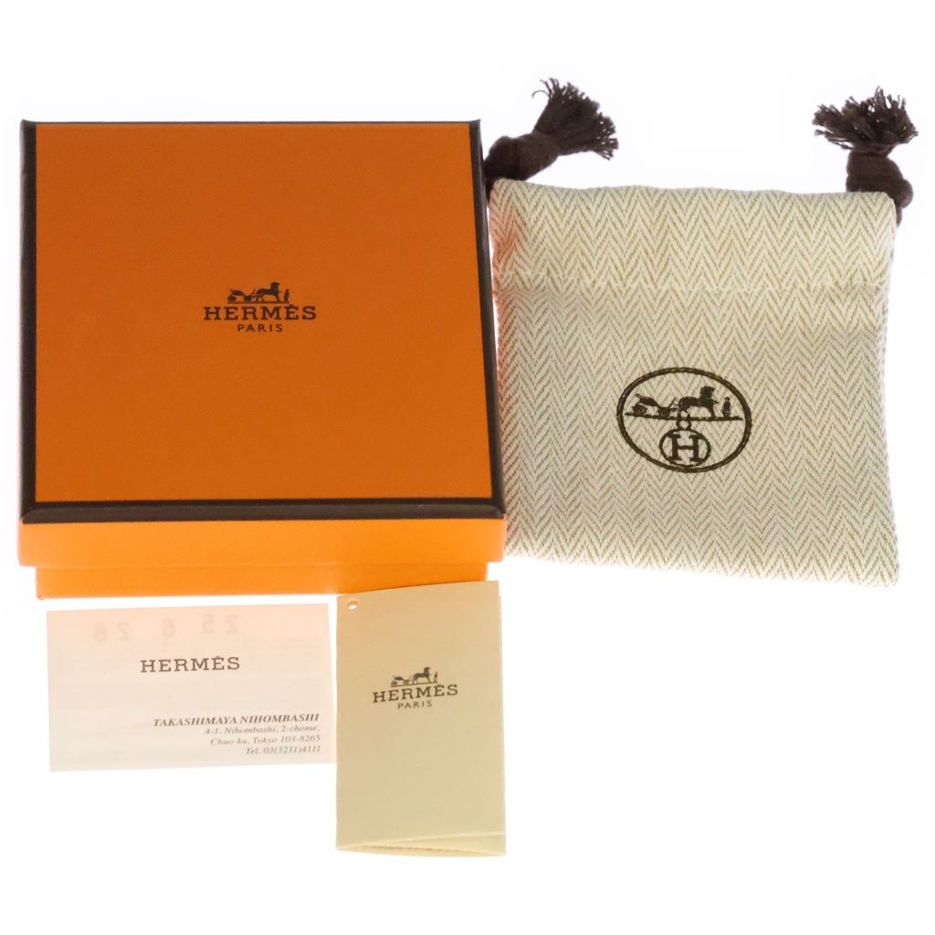 Hermes Pop Motif Silver Earrings White — view 6