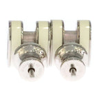Hermes Pop Motif Silver Earrings White — view 2