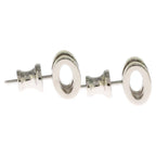 Hermes Pop Motif Silver Earrings White — view 3