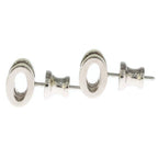 Hermes Pop Motif Silver Earrings White — view 4