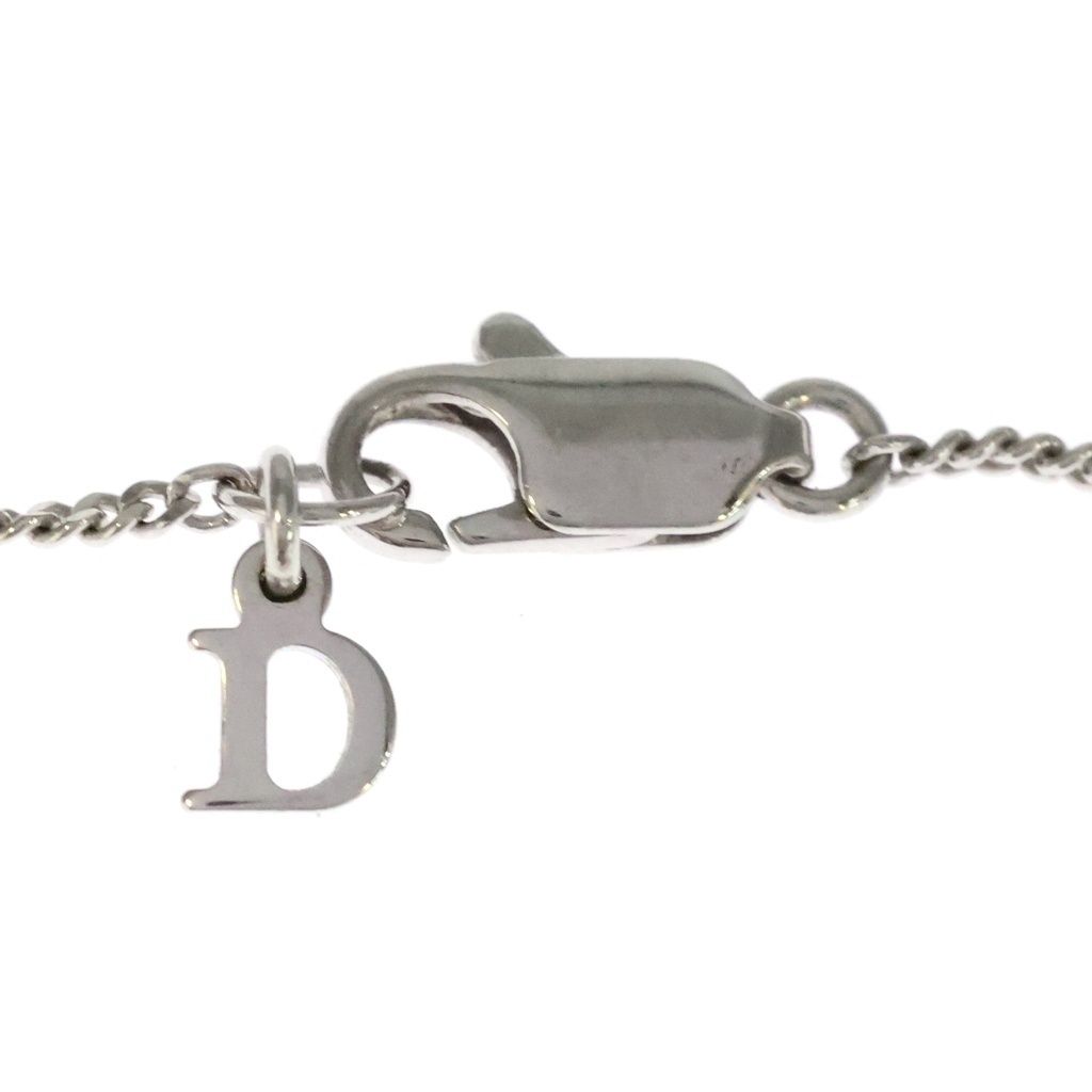 Dior CD Logo Rhinestone Star Motif Pendant Chain Silver — view 5
