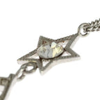 Dior CD Logo Rhinestone Star Motif Pendant Chain Silver — view 6