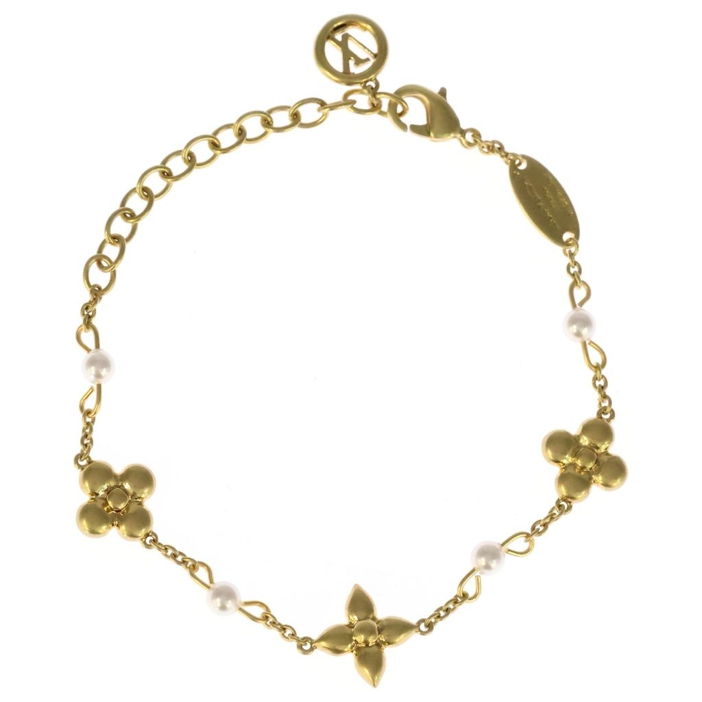 Louis Vuitton a Bracelet Gold YG Faux Pearl