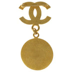 Chanel CC Logo Medal Pin Badge Brooch Gold — view 2