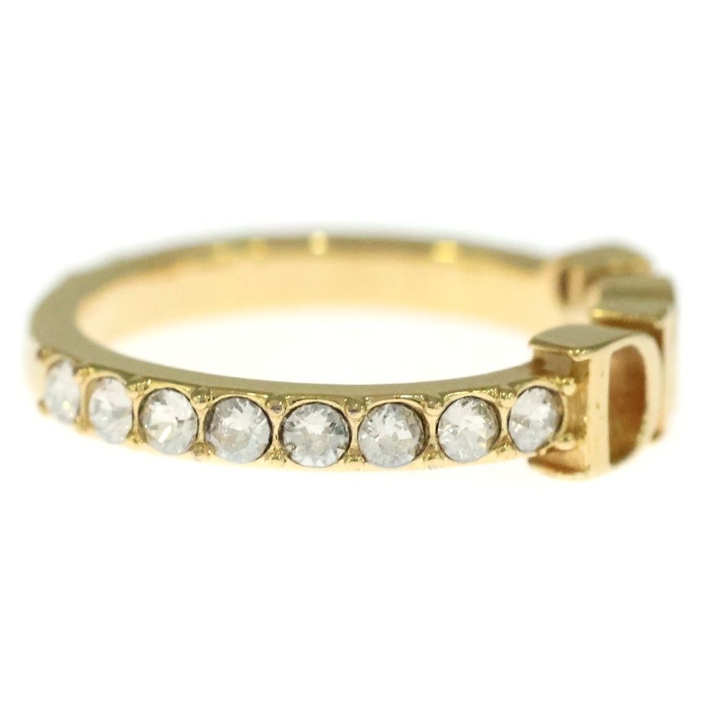 Dior Logo Rhinestone Ring Gold — view 3