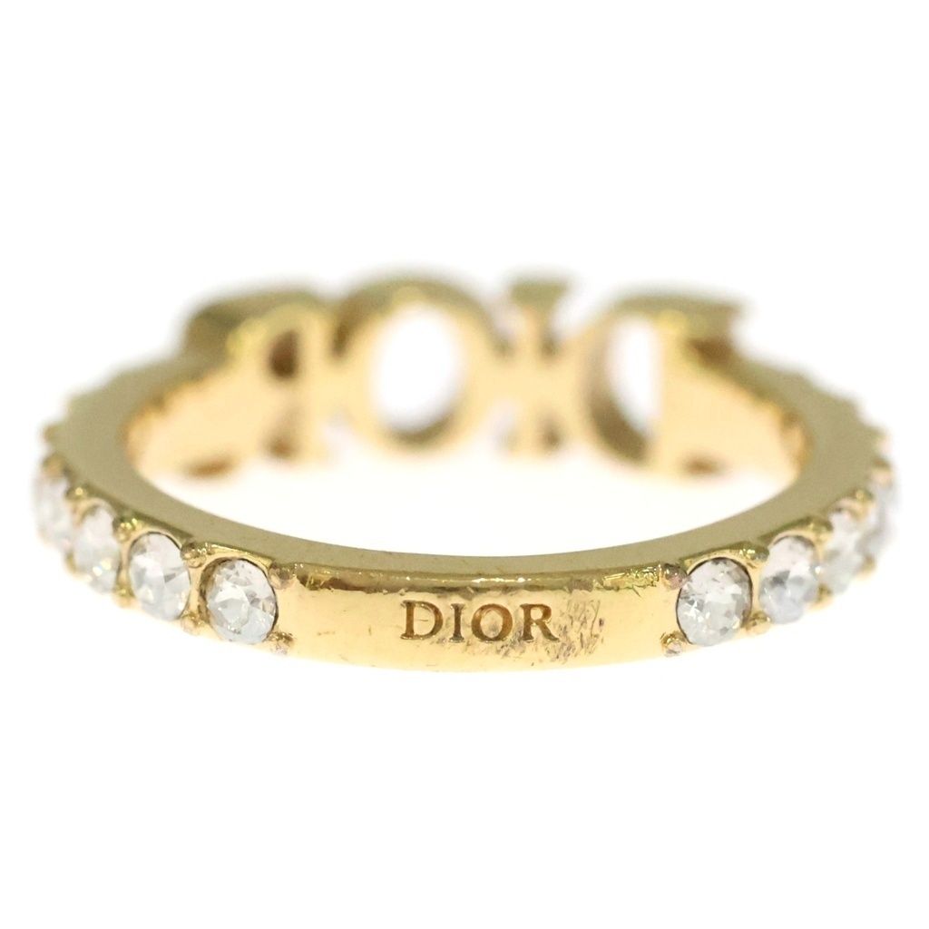 Dior Logo Rhinestone Ring Gold — view 2