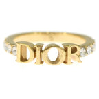 Dior Logo Rhinestone Ring Gold — view 4